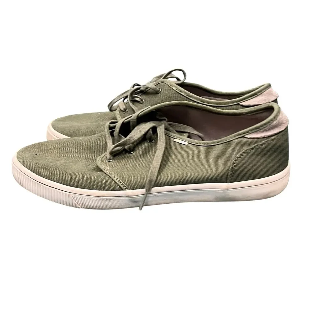TOMS men’s olive green canvas dress sneakers sz 11M